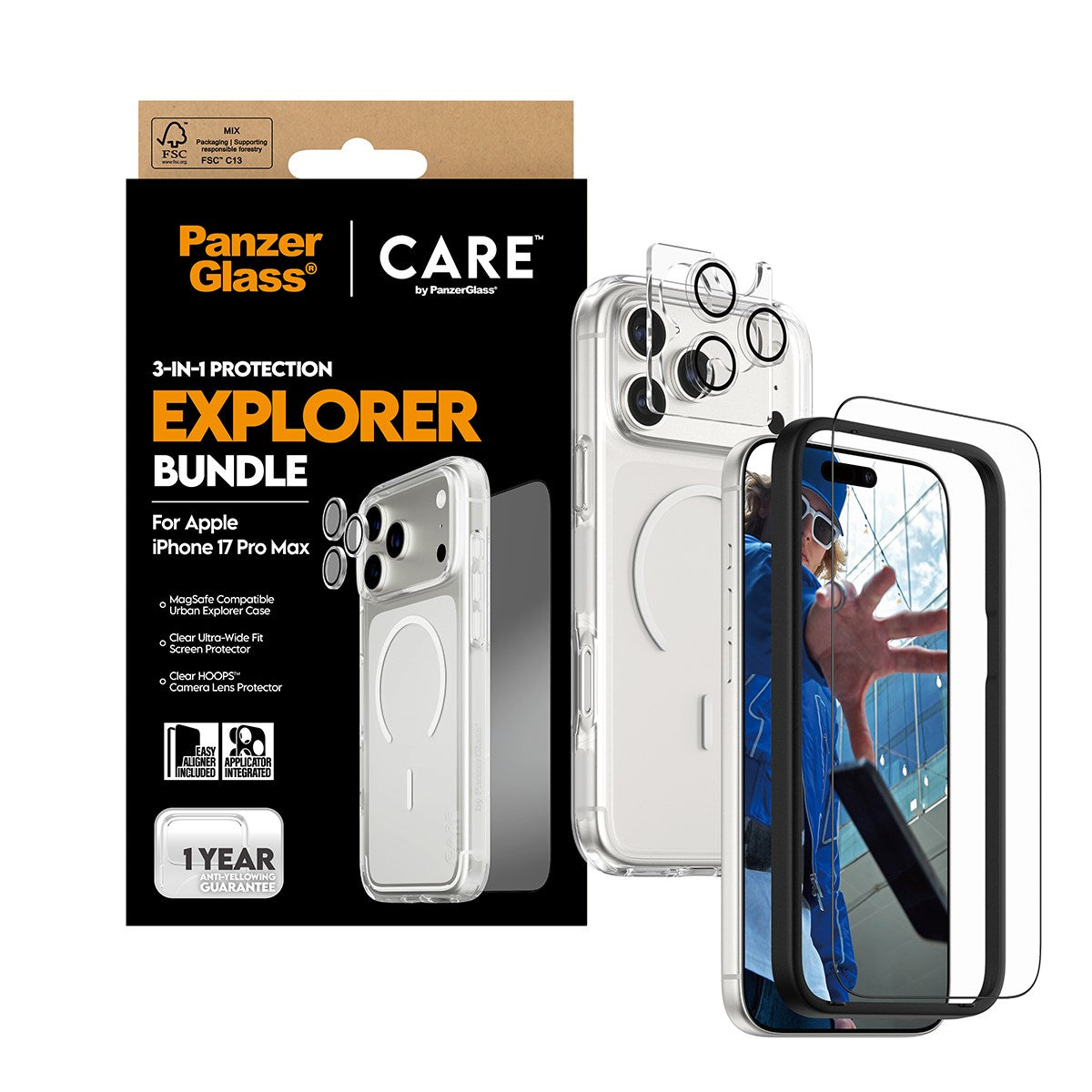 PanzerGlass® | CARE by PanzerGlass® Flagship 3-in-1 Urban Explorer Set iPhone 17 Pro Max